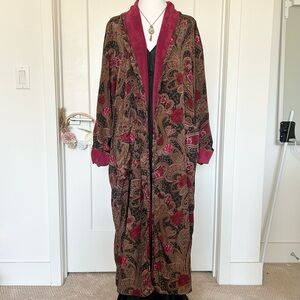 Vintage Victoria’s Secret Gold Label Red Paisley Print Women's Robe One Size
